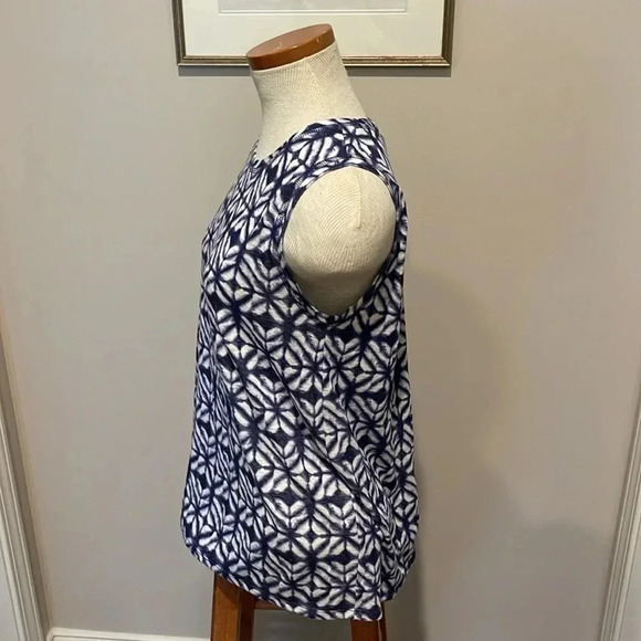 Athleta - Breezy Bella Split Back Tank Blue Geometric Ikat Print - Size Small - Picture 6 of 9